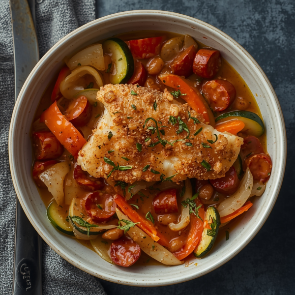 Air Fryer Crispy Chorizo and Fish Bake - British Main