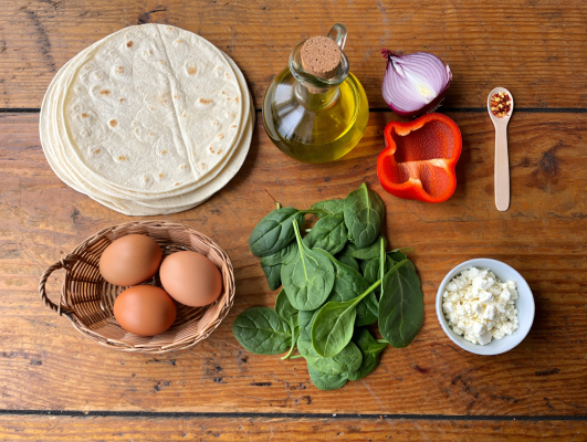 Ingredients for Easy Breakfast Wrap