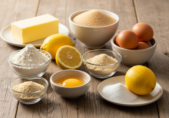 Ingredients for Lemon and Almond Cake