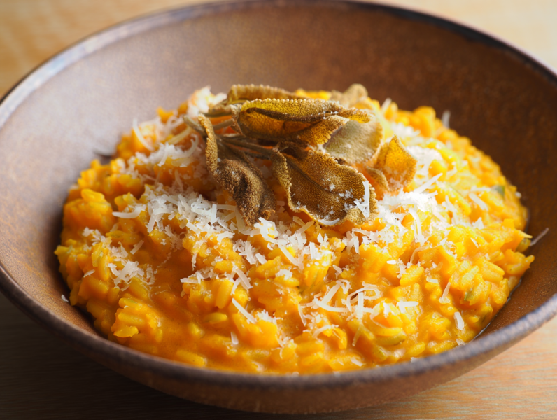 Pumpkin Risotto with Crispy Sage - Italian Main Course