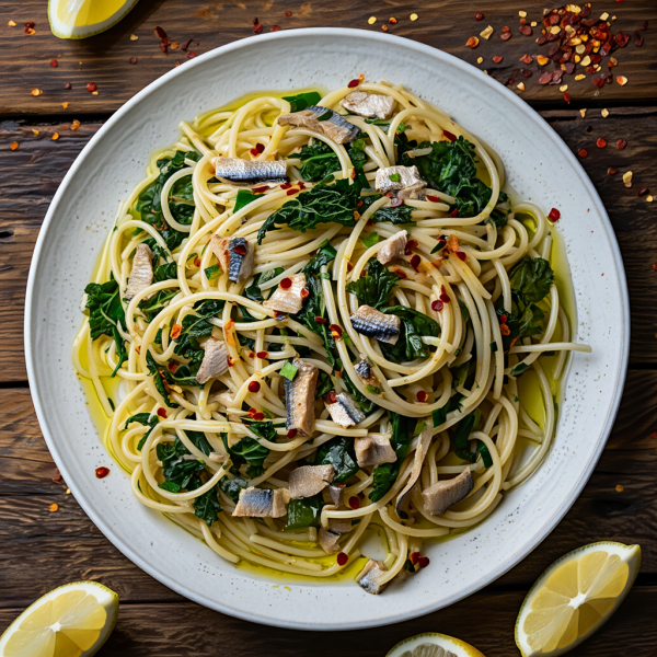 Sardine and Kale Spaghetti - Italian Main course