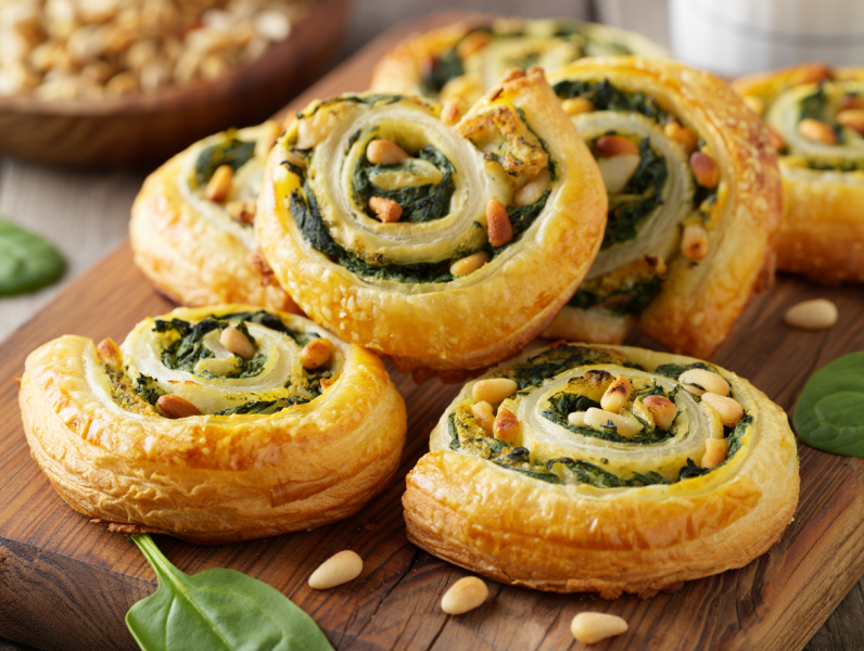 Spinach and Mozzarella Puff Pastry - French Appetizer