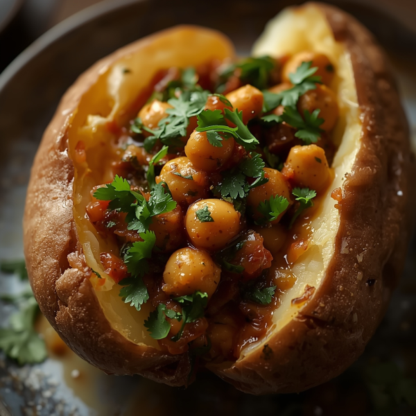 Vegan Chickpea Curry Jacket Potato - Indian Main Dish